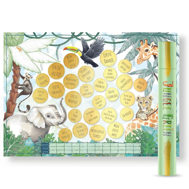 Milestone Krasposter Groen unisex Jungle