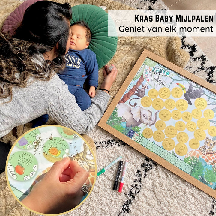 Mijlpalen baby vastleggen, kraamcadeau jungle