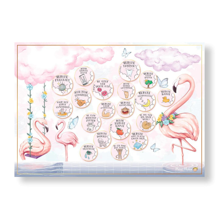 Mini Milestoneposter Flamingo Pink