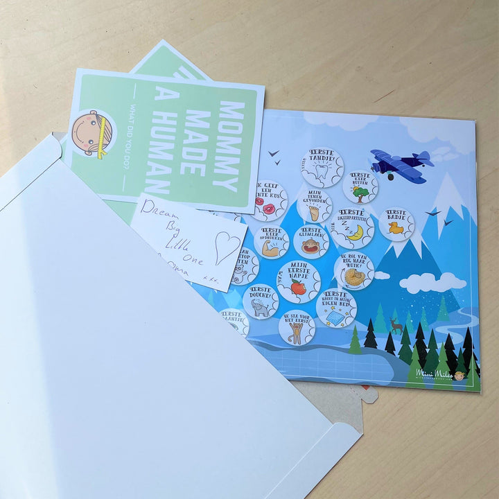 Mini Milestoneposter Mountain Blue