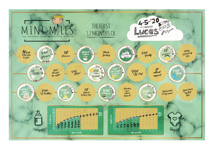 Origineel Kraamcadaeu Mini Miles Milestoneposter MiniMiles